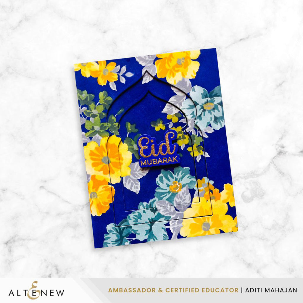 Altenew Nesting Serene Archways Dies alt11414 yellow flowers