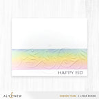 Altenew New Year Arabic Calligraphy 3D Embossing Folder alt11415 pastel colors