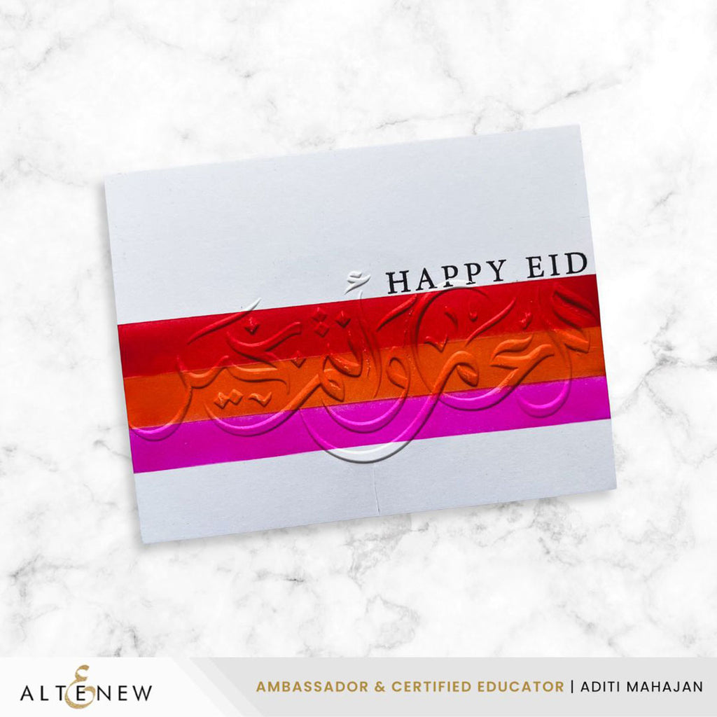 Altenew New Year Arabic Calligraphy 3D Embossing Folder alt11415 stripes