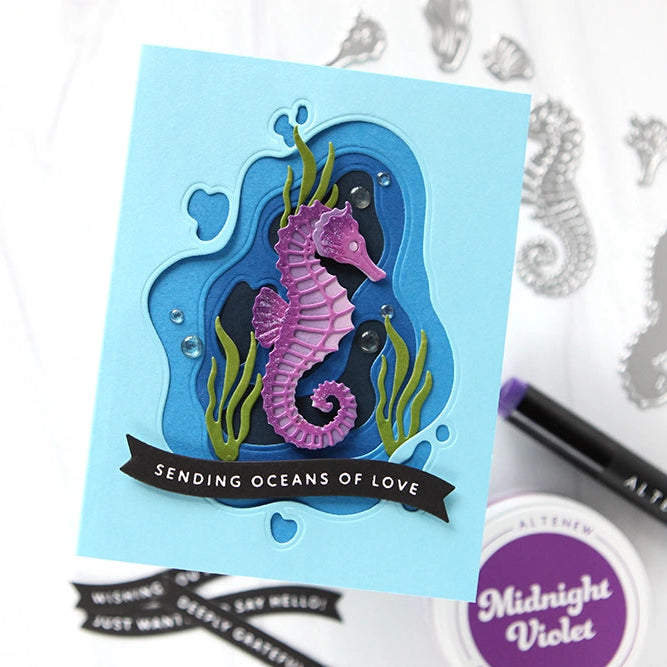 Altenew Ocean Windows Dies alt11436 purple seahorse | color-code:ALT01