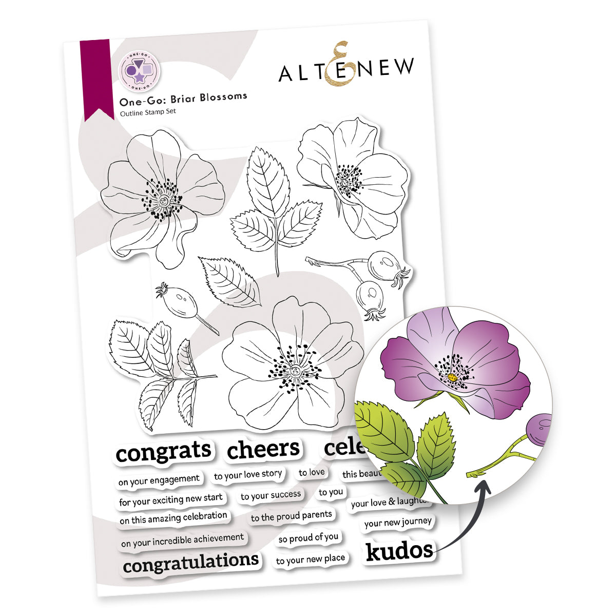 Altenew One-Go Briar Blossoms Clear Stamps alt10601
