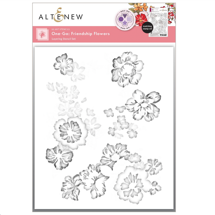 Altenew One-Go Friendship Flowers Clear Stamp Die and Stencil Set image 3