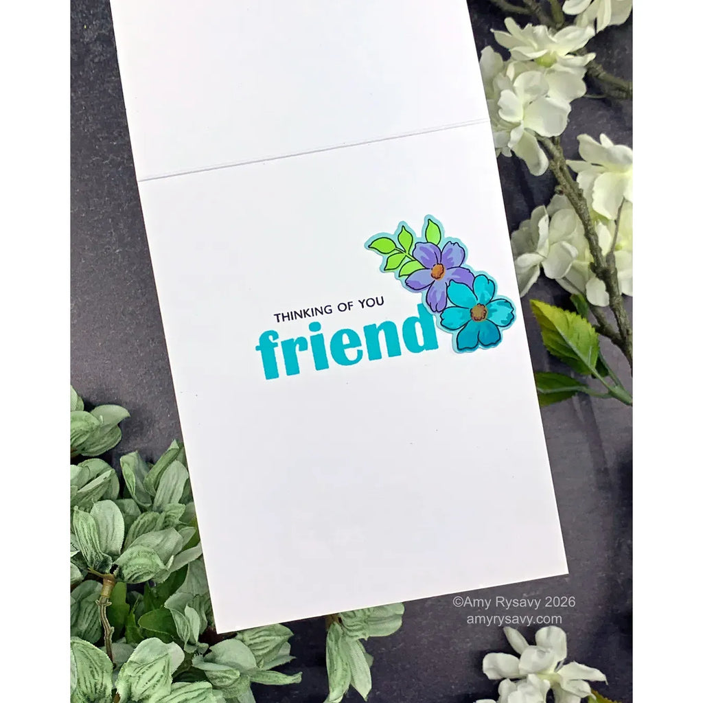 Altenew One-Go Friendship Flowers Clear Stamp Die and Stencil Set thinking of you