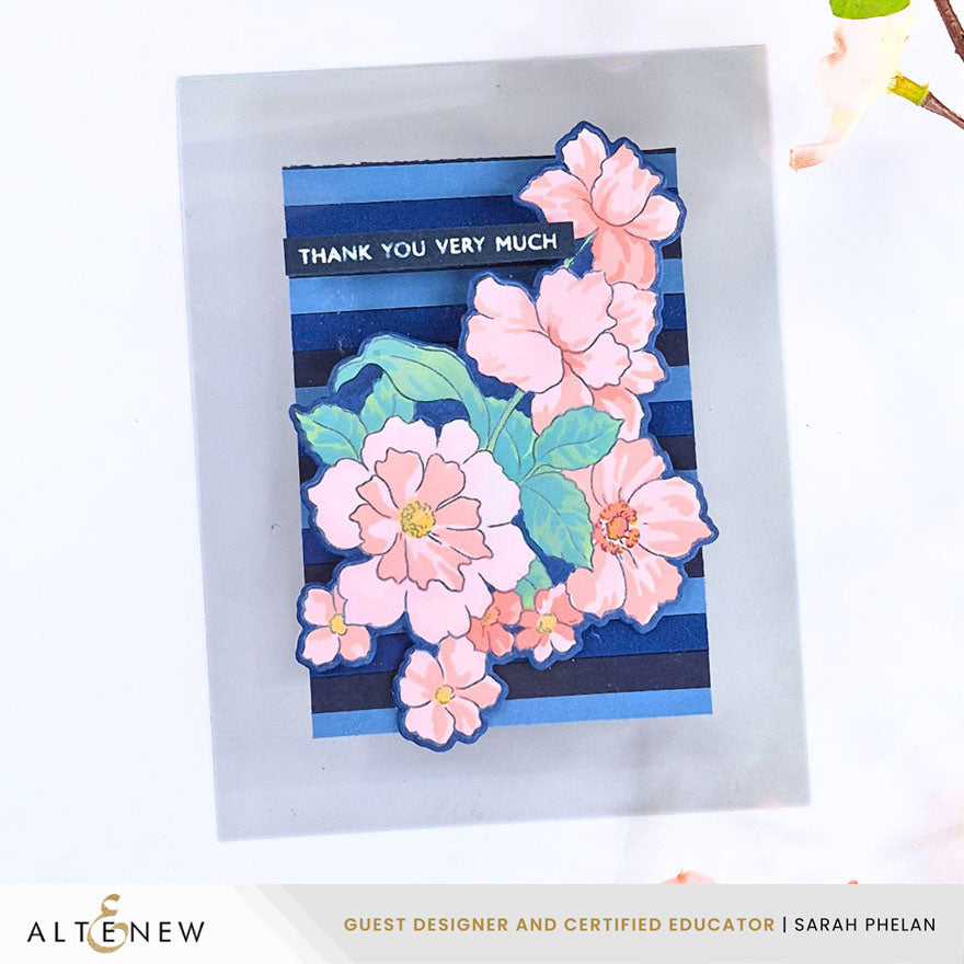 Altenew One-Go Friendship Flowers Clear Stamps alt10723-1 thank you