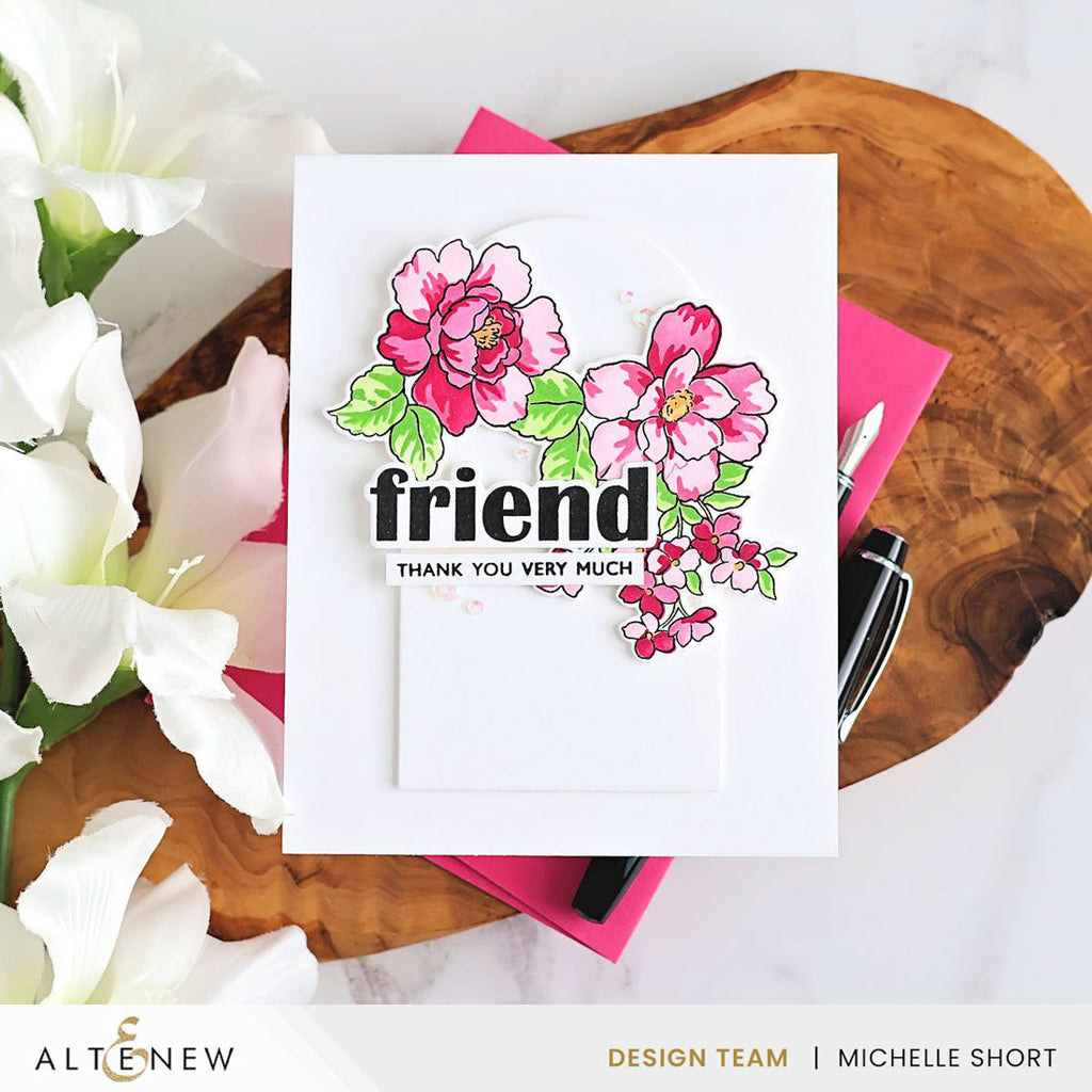 Altenew One-Go Friendship Flowers Dies alt10725 thank you