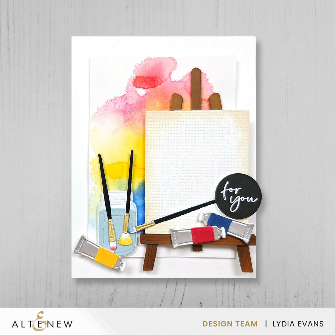 Altenew One-Go Solid Circular Sentiments Press Plate alt11383 for you art studio card