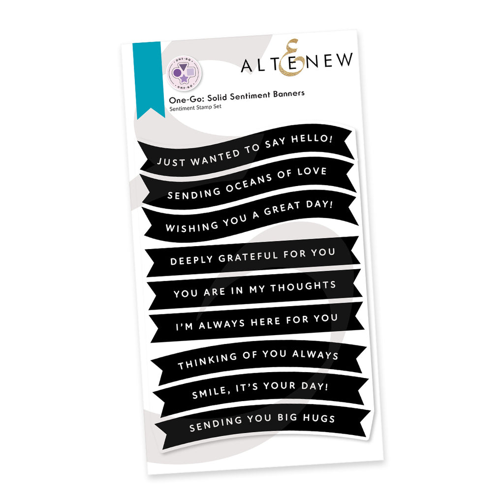 Altenew One-Go Solid Sentiment Banners Clear Stamp Die and Press Plate Set image 1