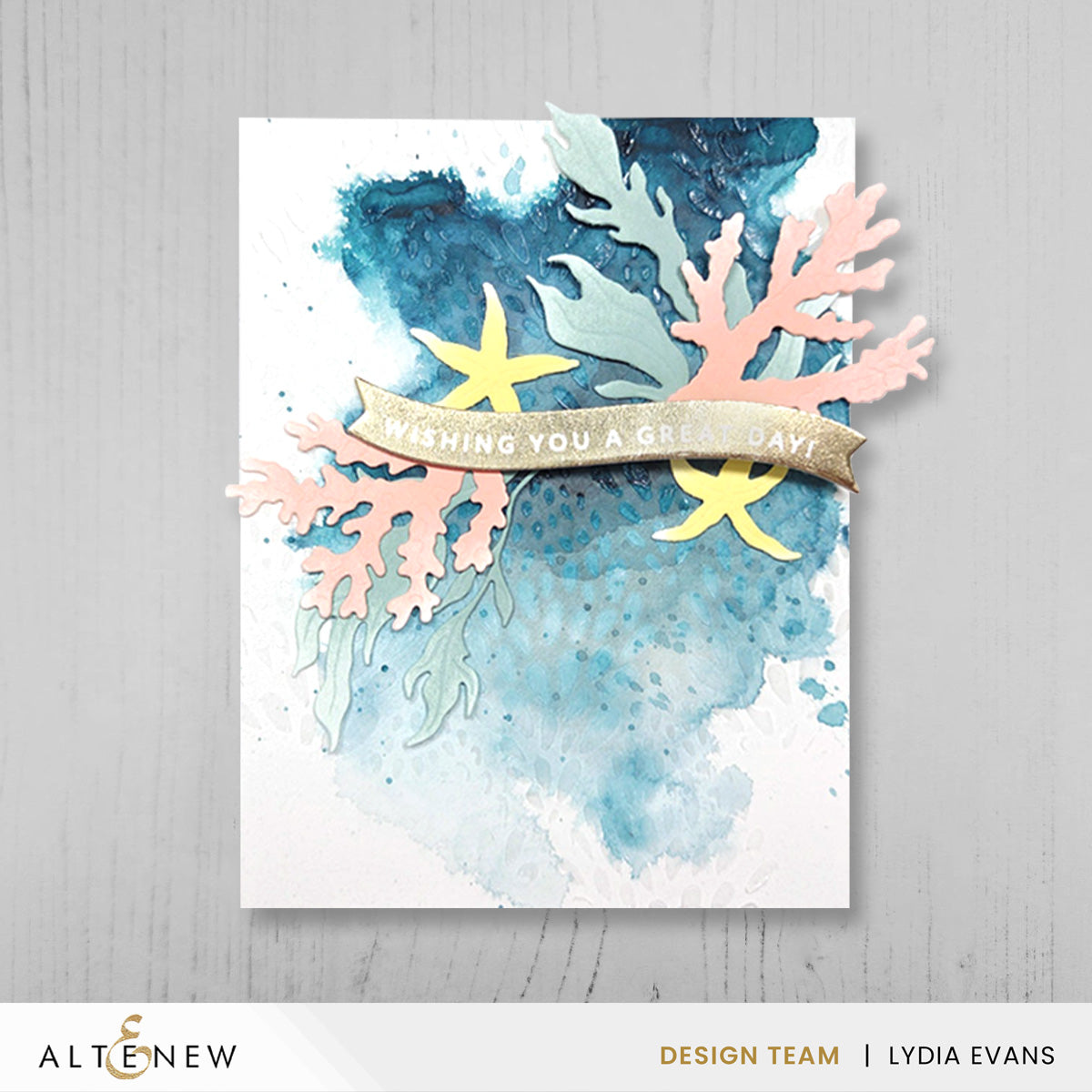Altenew One-Go Solid Sentiment Banners Clear Stamp Die and Press Plate Set watercolor