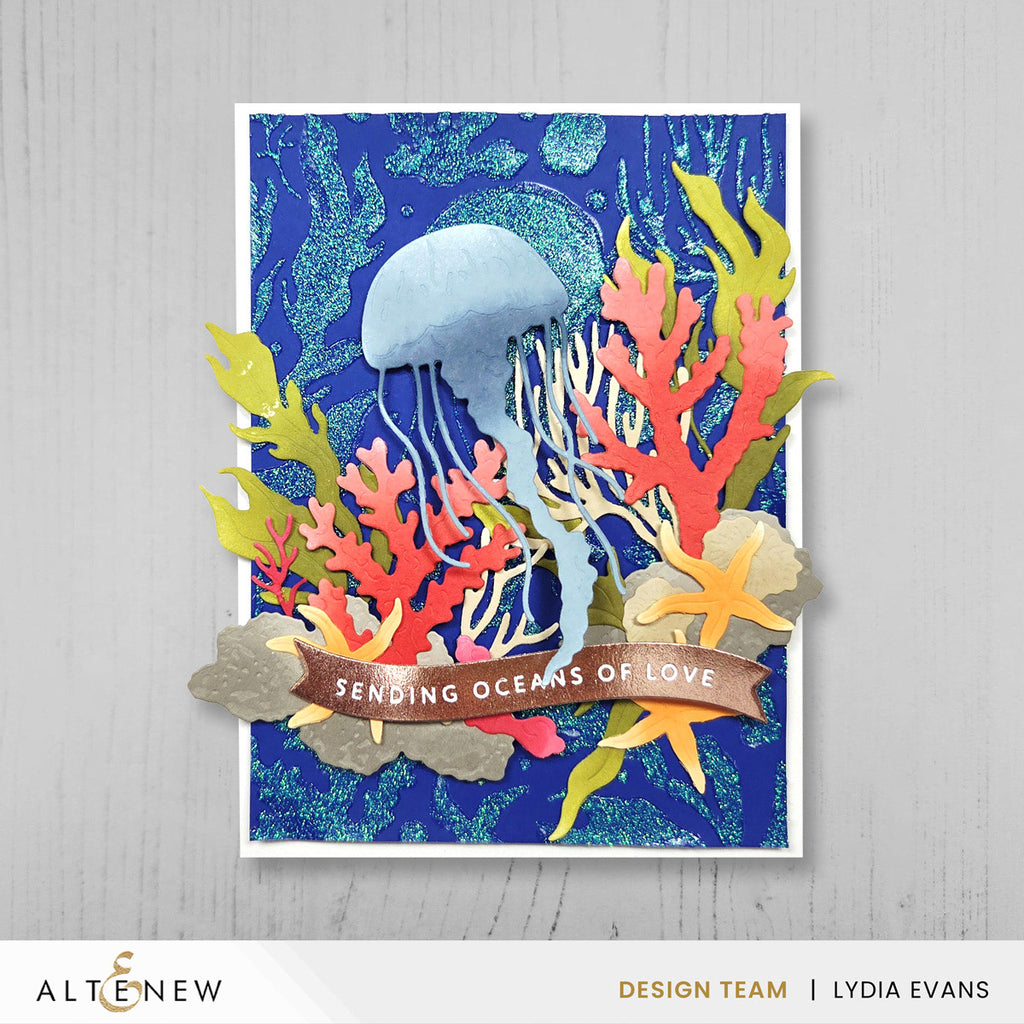 Altenew One-Go Solid Sentiment Banners Clear Stamps alt11437 sending love
