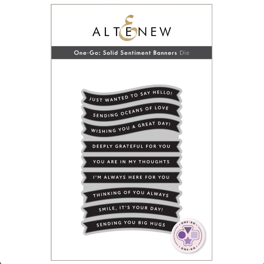 Altenew One-Go Solid Sentiment Banners Dies alt11438