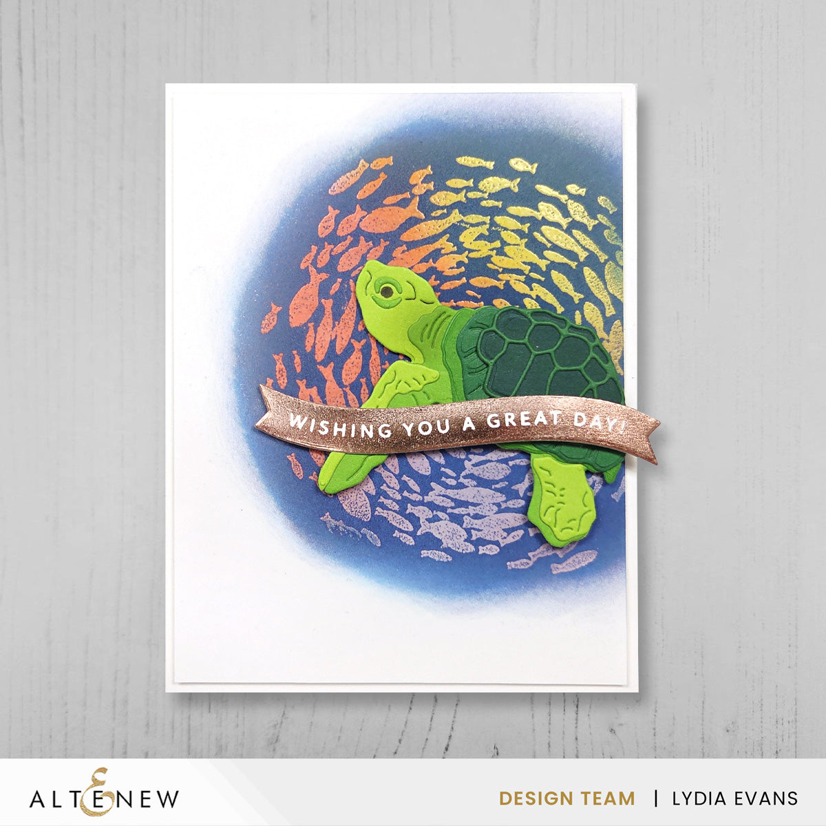 Altenew One-Go Solid Sentiment Banners Dies alt11438 sea turtle