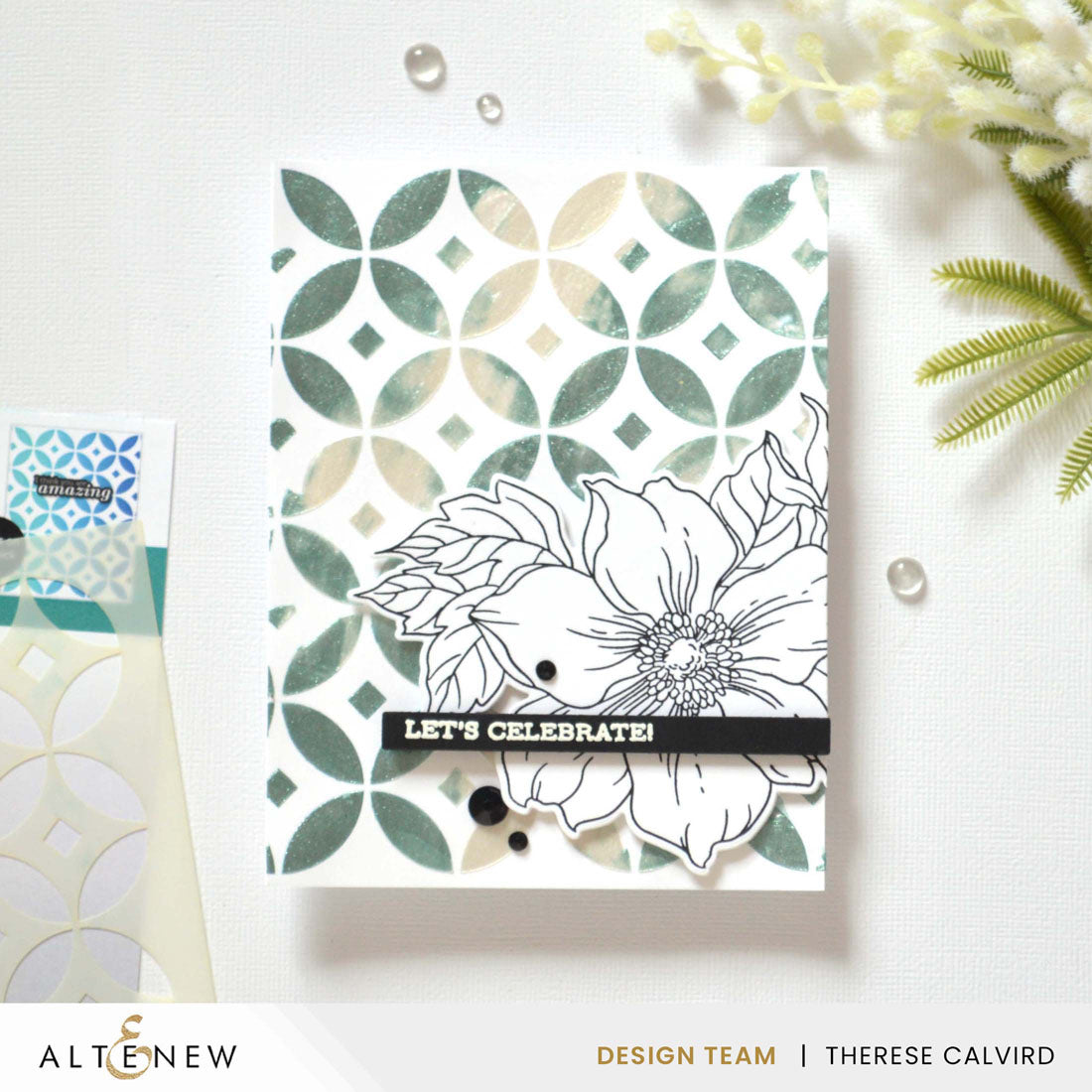 Altenew One-Go Solid Sentiment Strips 2 Press Plate alt10797 flower