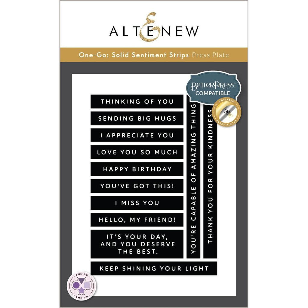 Altenew One-Go Solid Sentiment Strips Press Plate alt10478