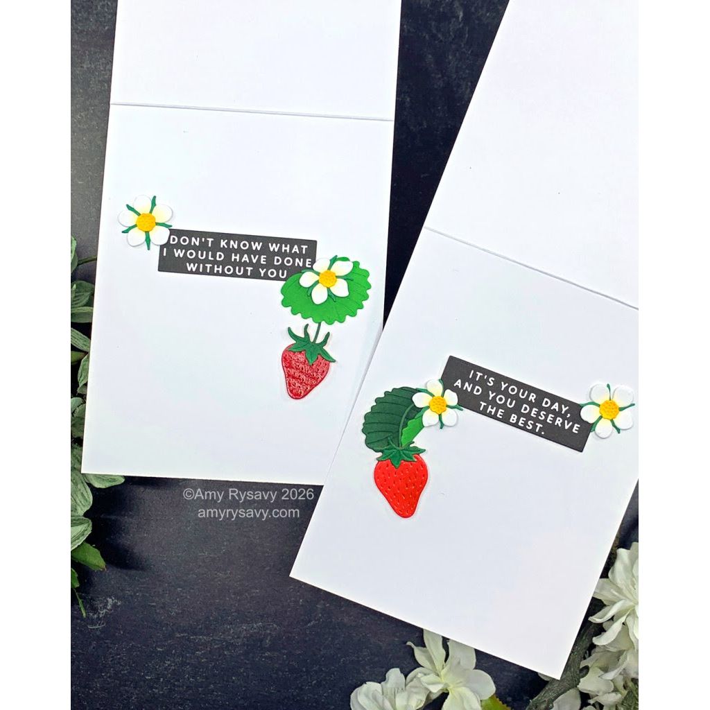 Altenew One-Go Solid Sentiment Strips Press Plate alt10478 strawberry