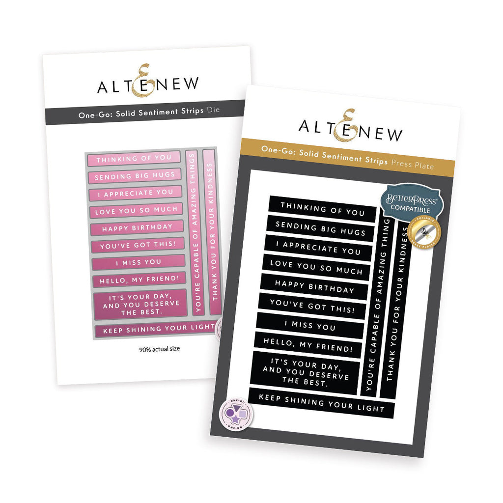 Altenew One-Go Solid Sentiment Strips Press Plate and Die Set