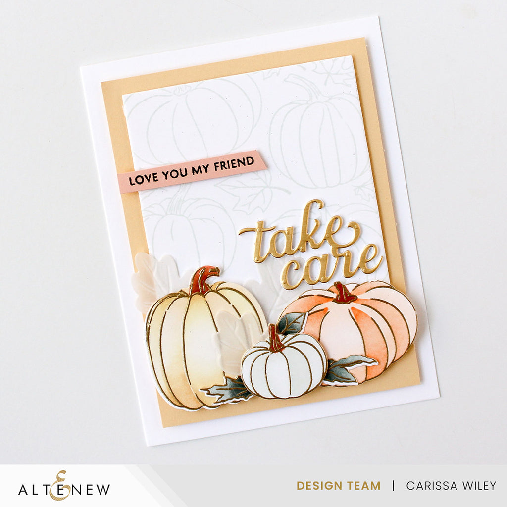 Altenew One-Go Sweet Pumpkins Clear Stamps alt10439 take care
