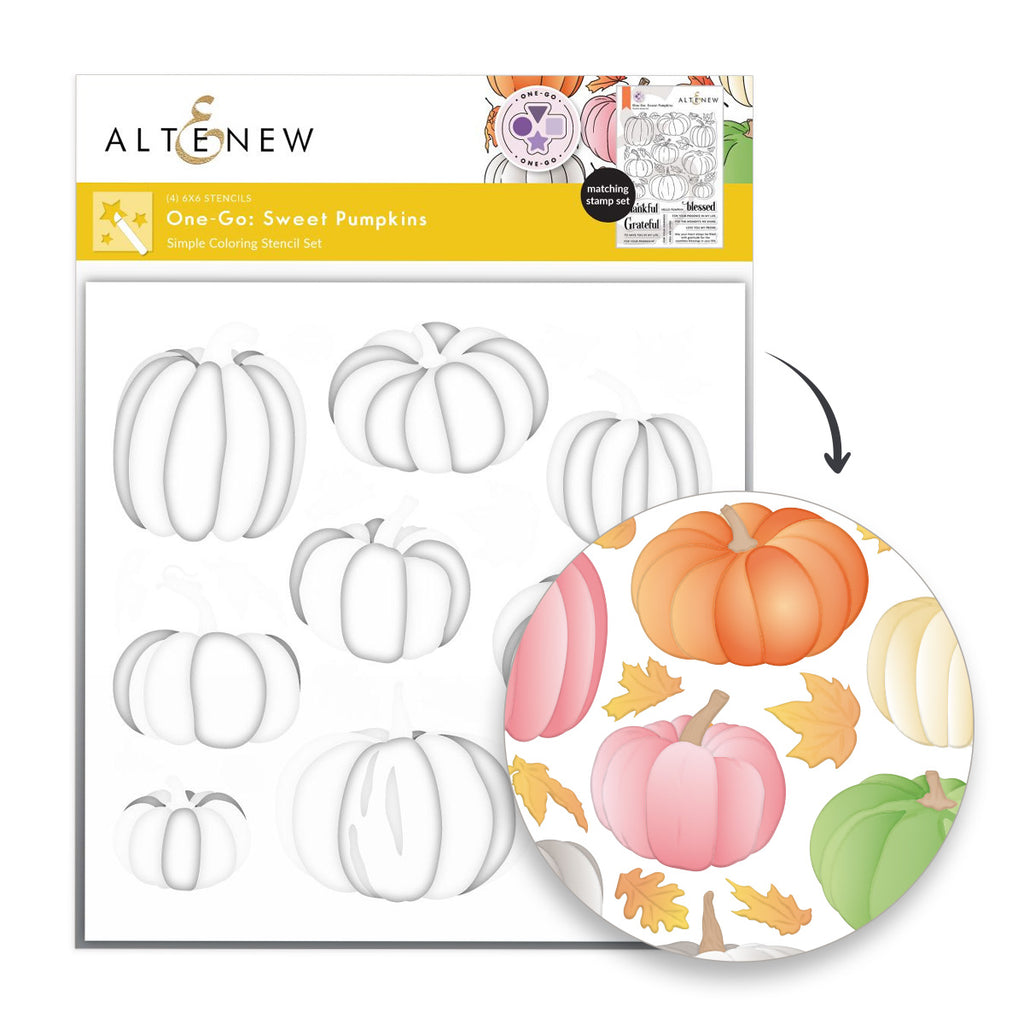 Altenew One-Go Sweet Pumpkins Simple Coloring Stencils alt10441