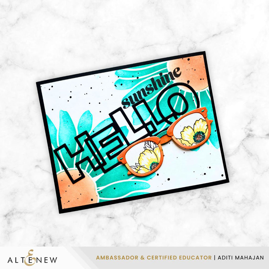 Altenew Outlined Hello Die alt11265 beach time