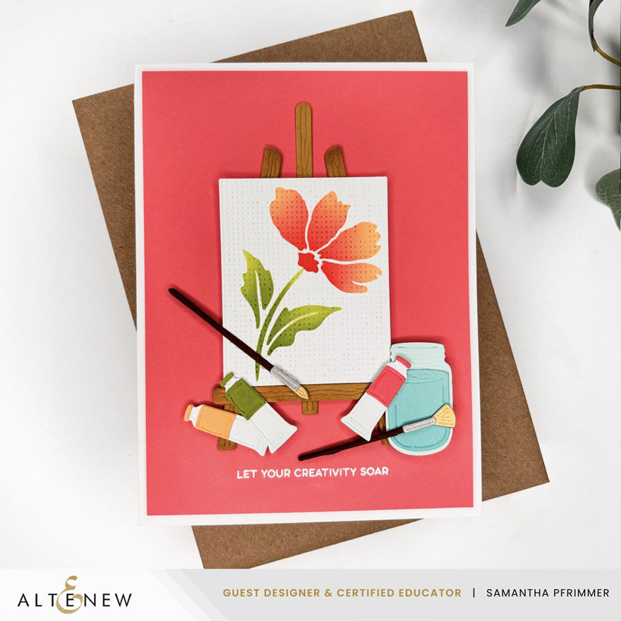 Altenew Painted Petals Stencils alt11553 art studio card