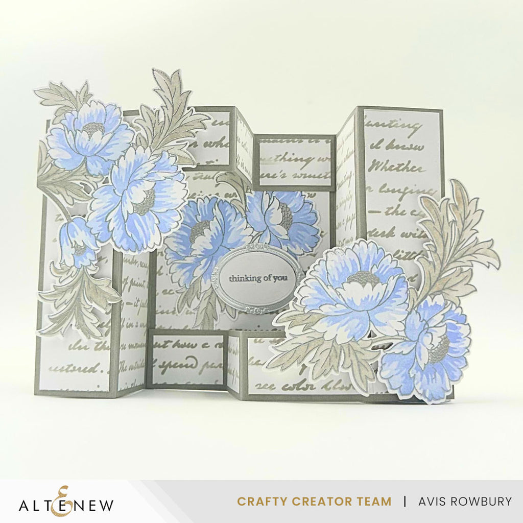 Altenew Paper Echoes Stencil alt11219 fold out card