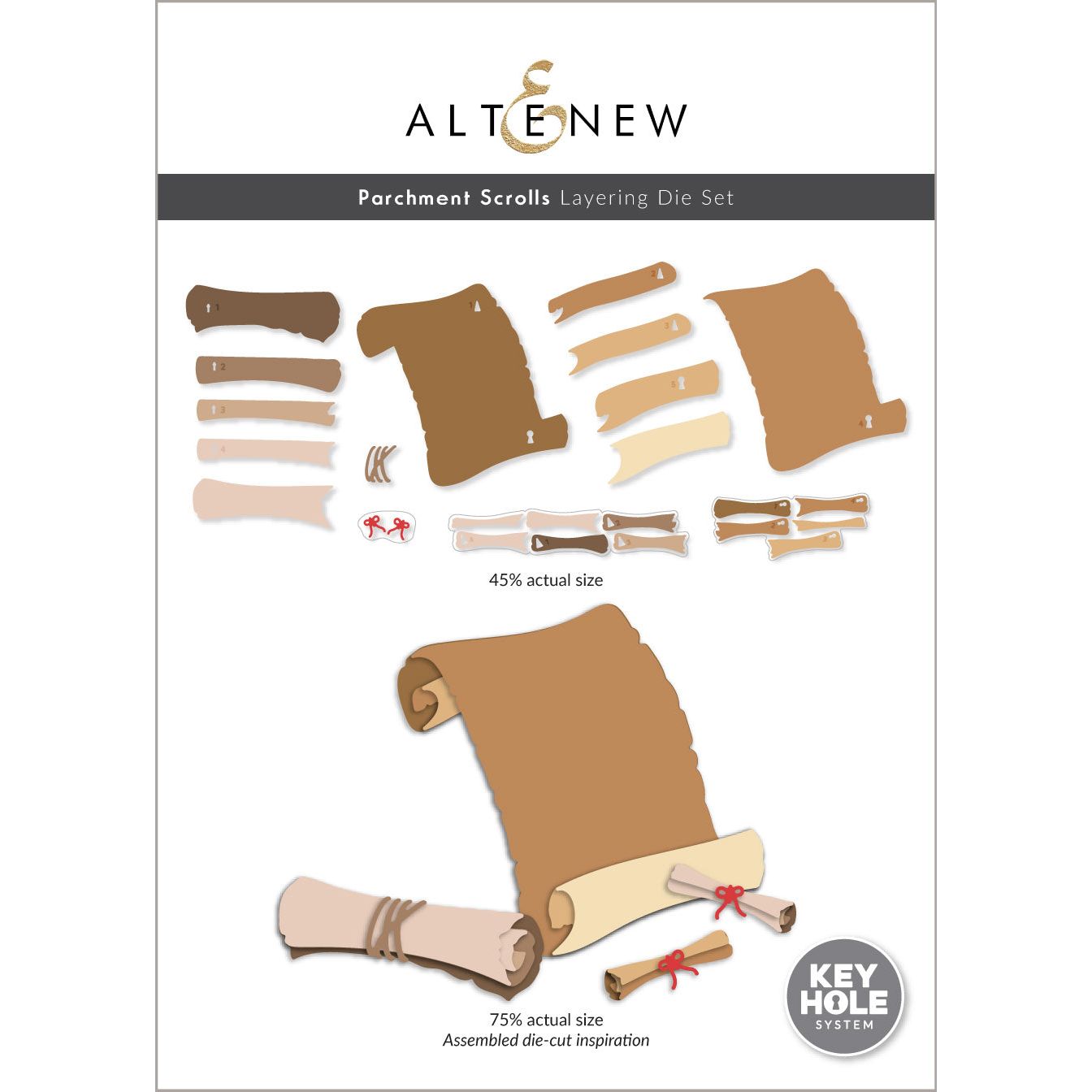 Altenew Parchment Scrolls Layering Dies alt10698