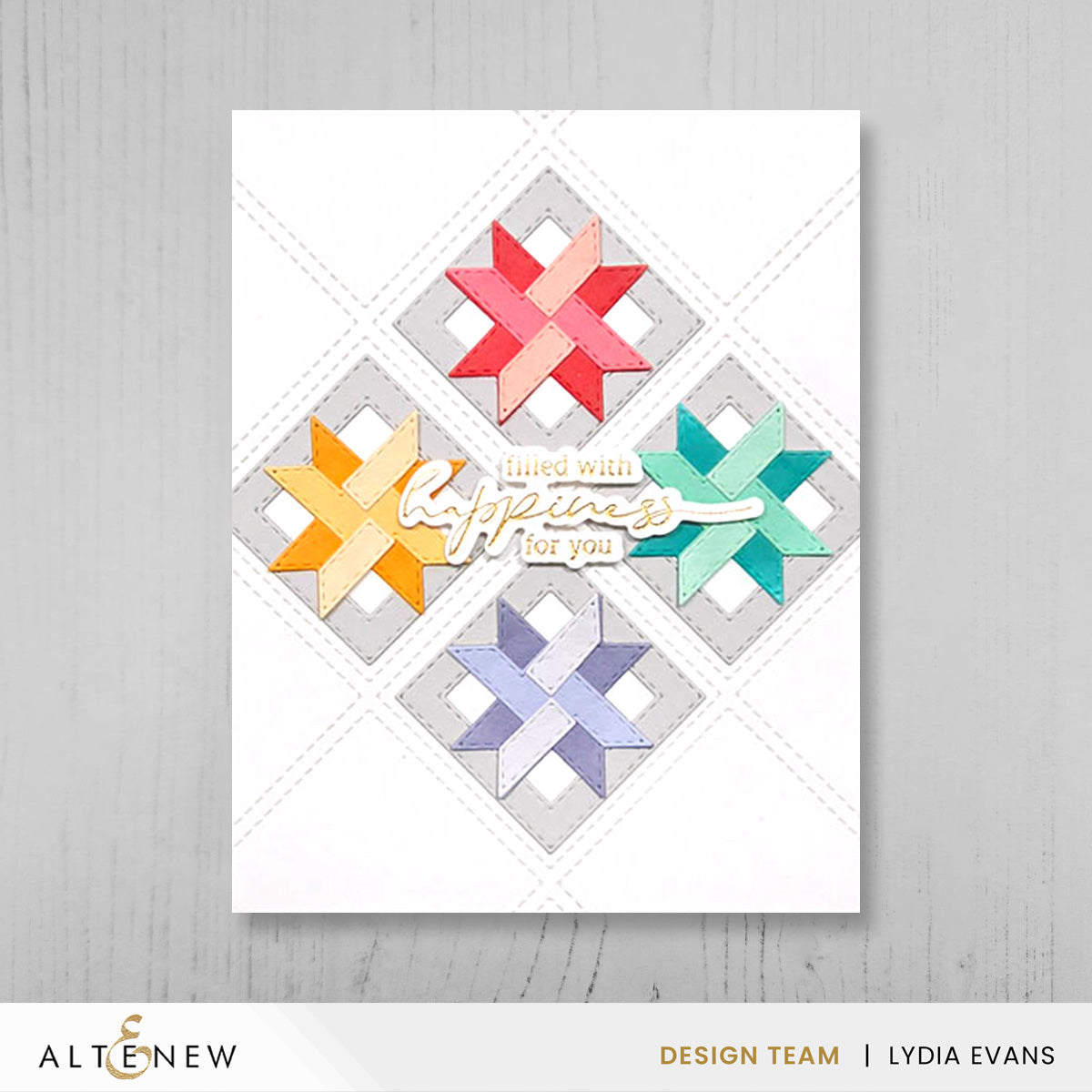 Altenew Patchwork Pathways Dies alt11009 happiness for you