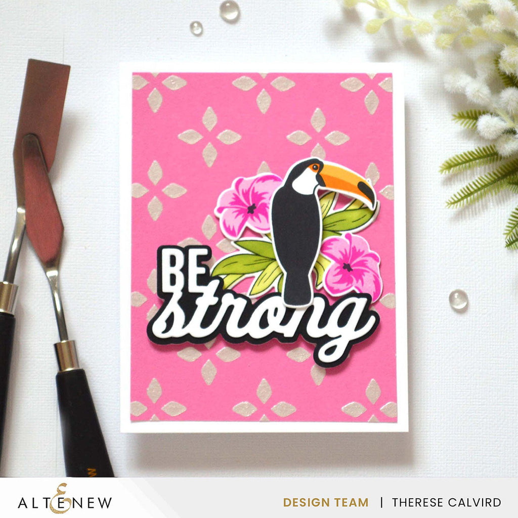 Altenew Patterned Petals Stencils alt10592 toucan