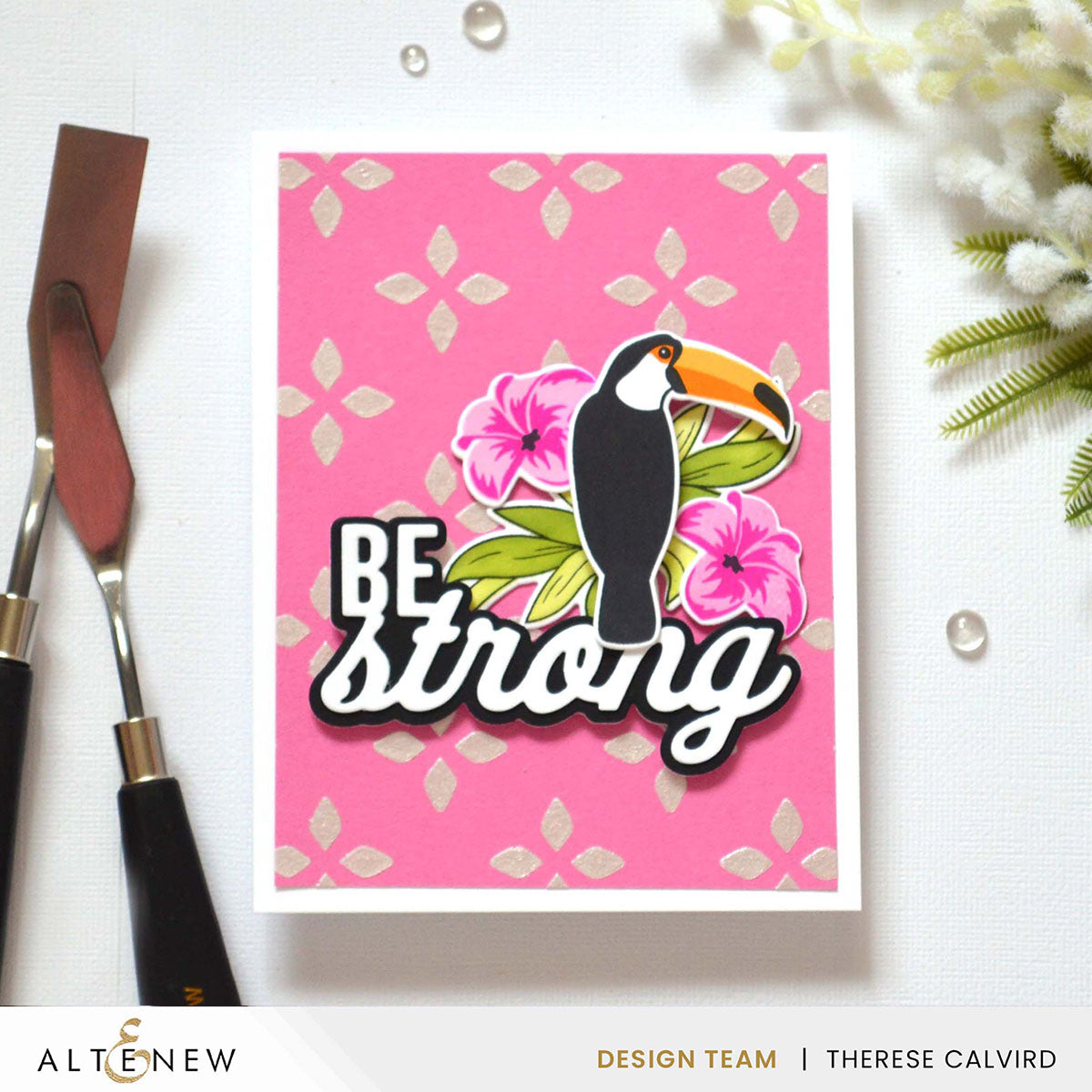 Altenew Patterned Petals Stencils alt10592 toucan