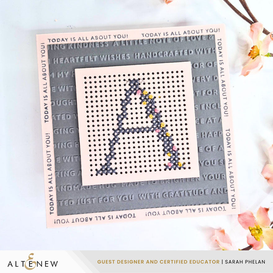 Altenew Pegboard Panels Dies alt11385 pink and gray