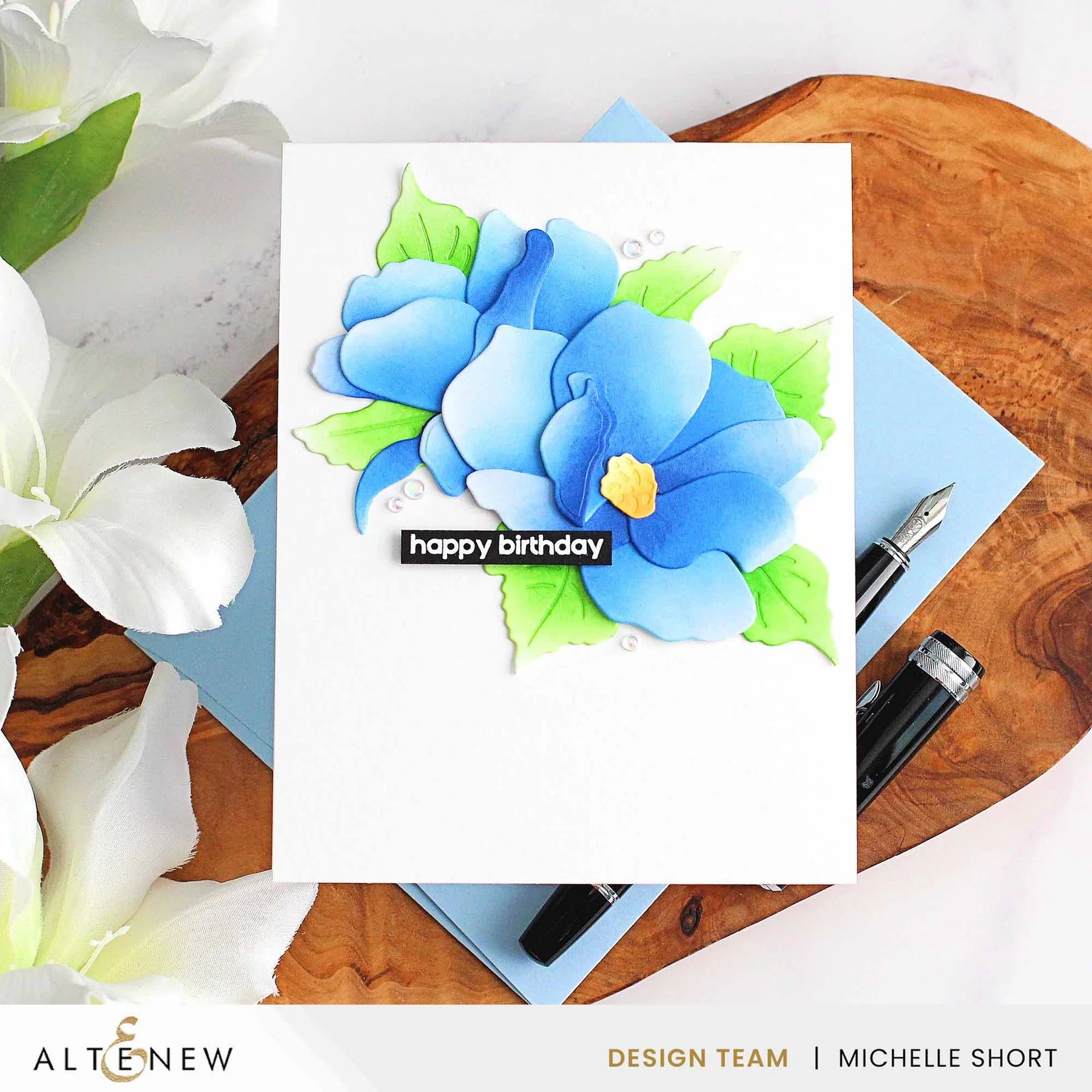Altenew Persian Blue Fresh Dye Ink Pad alt8564 happy birthday