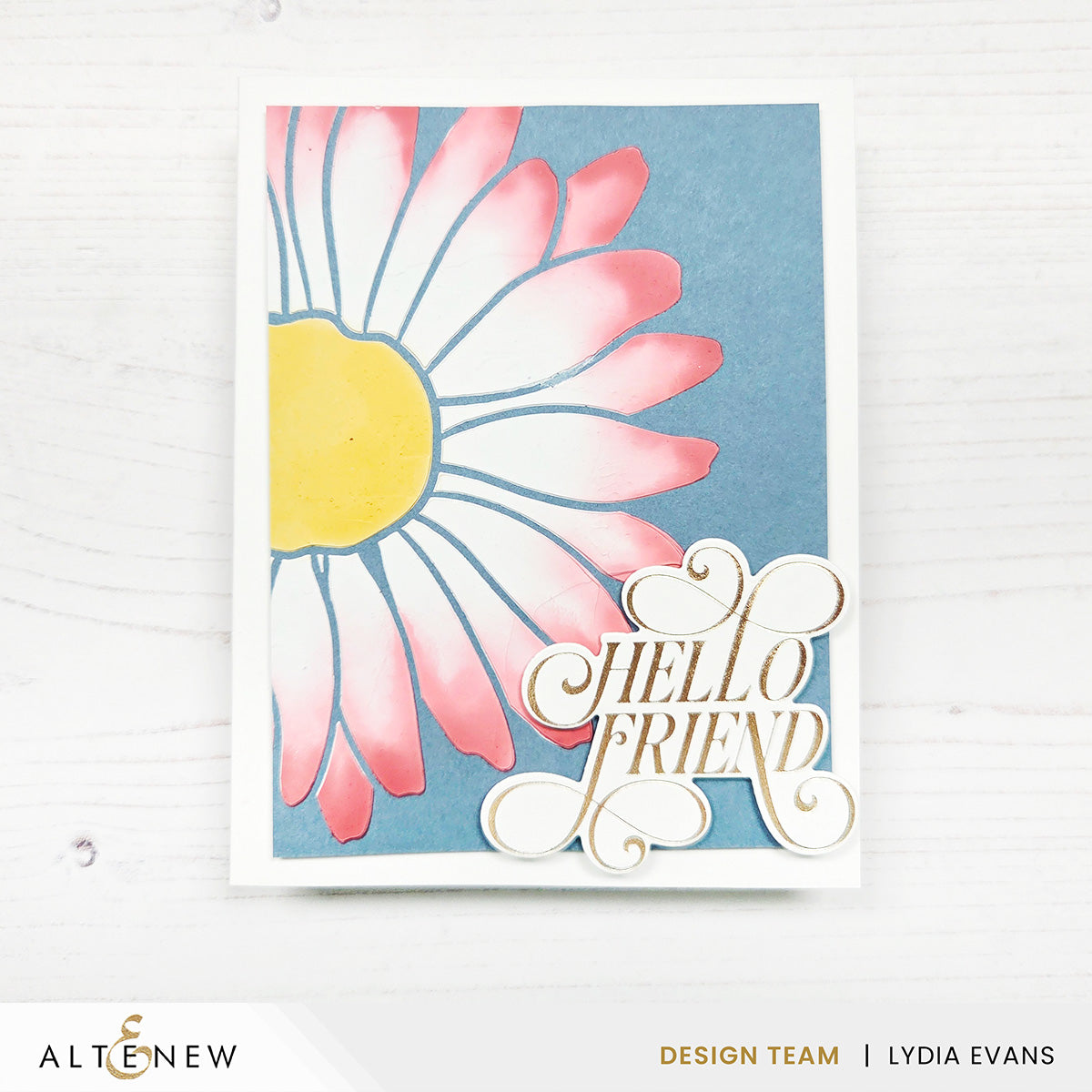Altenew Petal Pop Stencil alt11233 hello friend