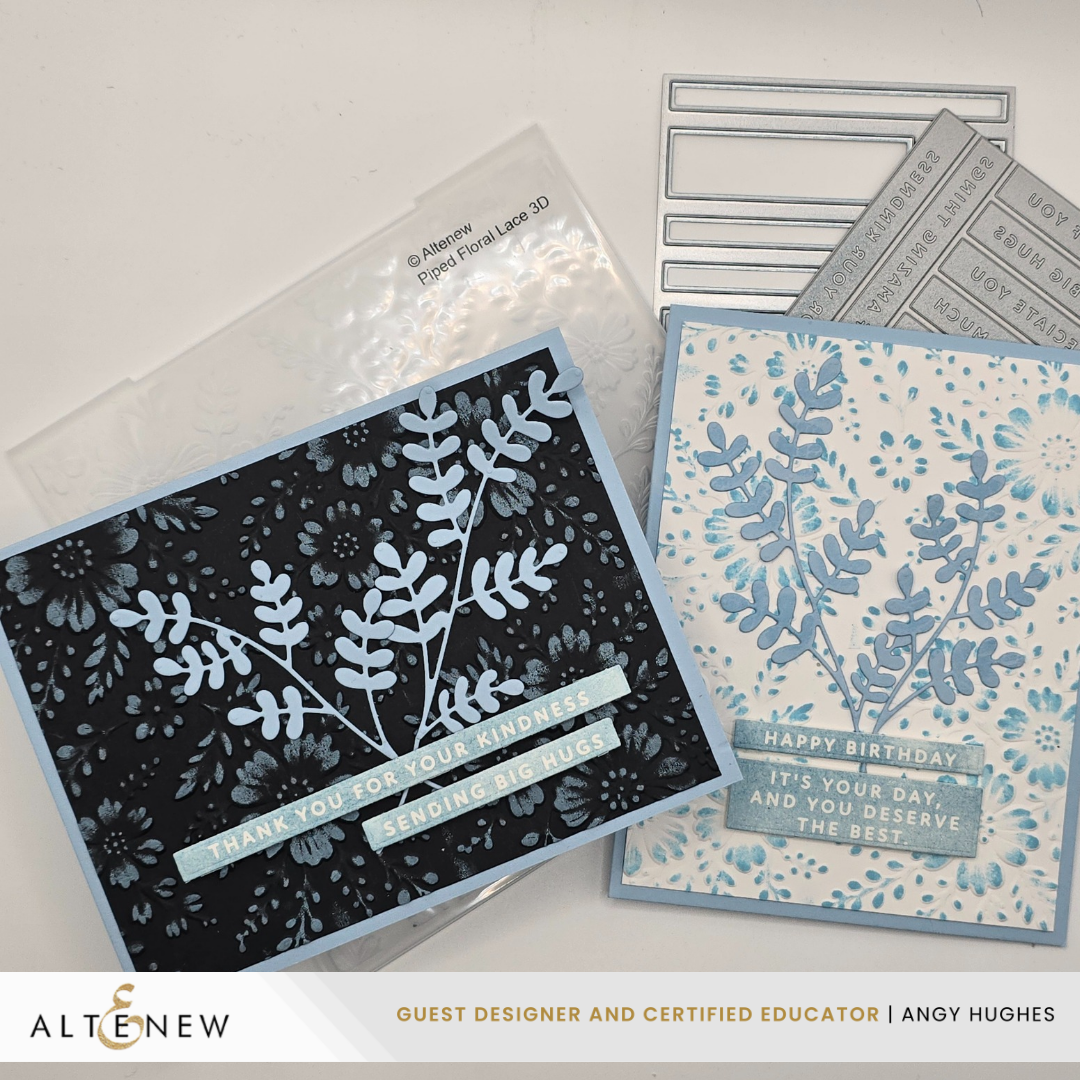Altenew Piped Floral Lace 3D Embossing Folder alt11069 happy birthday