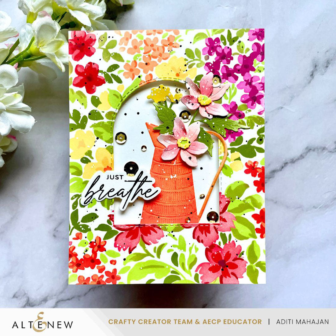 Altenew Pitcher Vases 3D Embossing Folder and Die Set alt10799 flowers