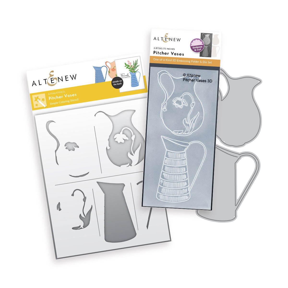 Altenew Pitcher Vases Embossing Folder Die and Stencil Set