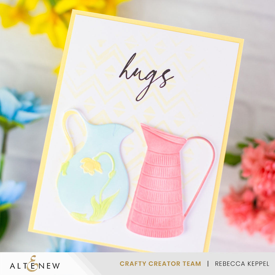Altenew Pitcher Vases Simple Coloring Stencil alt10800 hugs