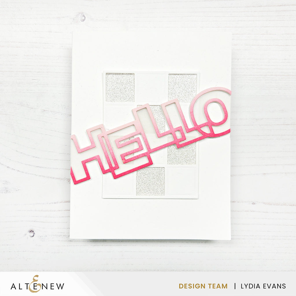 Altenew Pixel Pane Dies alt11231 checkerboard hello