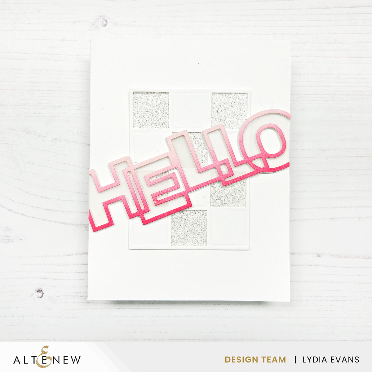Altenew Pixel Pane Dies alt11231 checkerboard hello