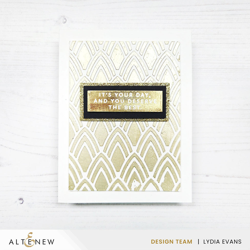 Altenew Pointweave Stencil alt11399 golden glitter