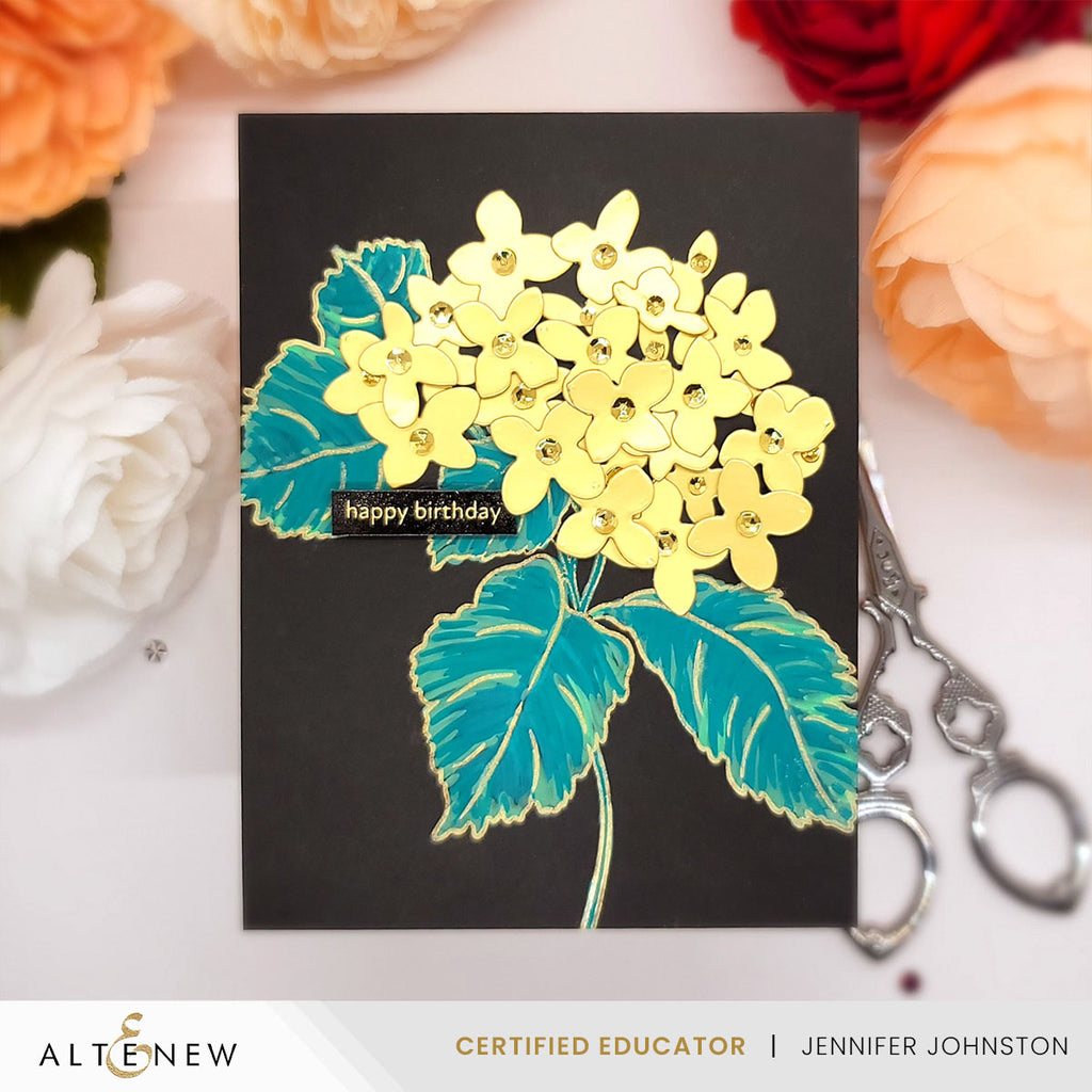 Altenew Pop-It-Up Blooming Hydrangea Stamp and Die Set alt11224bn happy birthday
