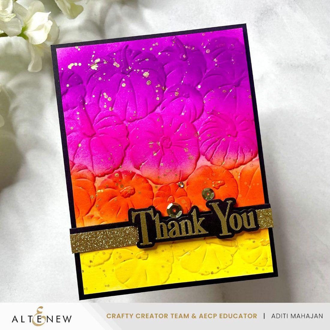 Altenew Pumpkin Patch 3D Embossing Folder alt10475 thank you