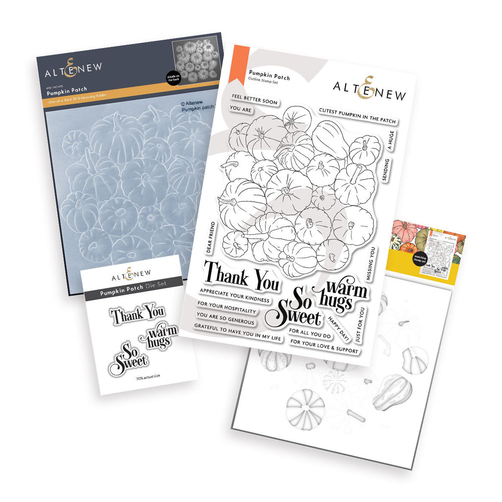 Altenew Pumpkin Patch Clear Stamp, Die, Embossing Folder, and Stencil Set