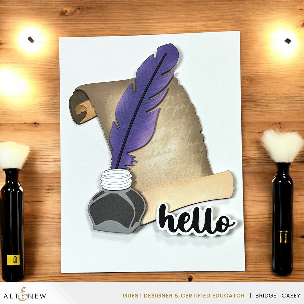 Altenew Quill and Inkwell Layering Dies alt10699 parchment