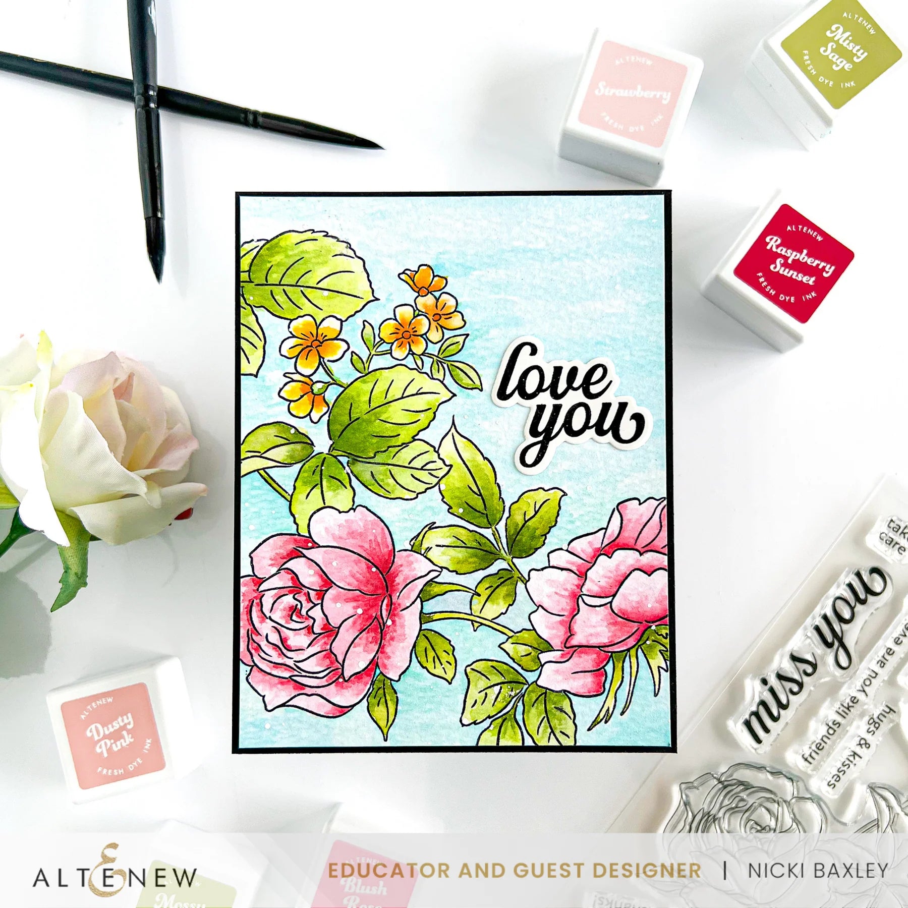 Altenew Raspberry Sunset Fresh Dye Ink Pad alt10079 roses