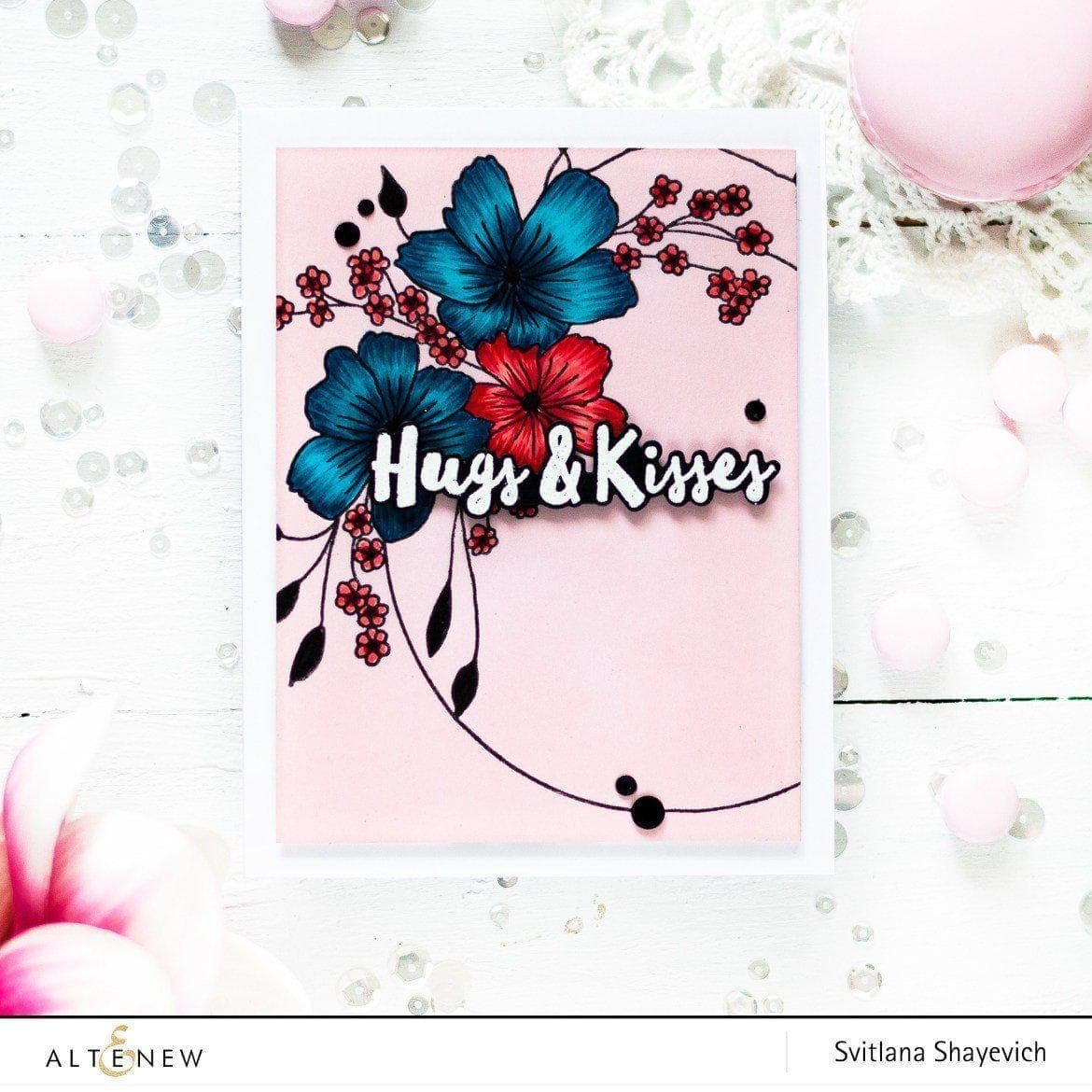 Altenew Red Cosmos Fresh Dye Ink Mini Cube Set alt8232 kisses