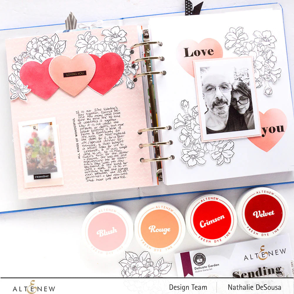 Altenew Red Sunset Fresh Dye Mini Ink Cube Set ALT7750 hearts