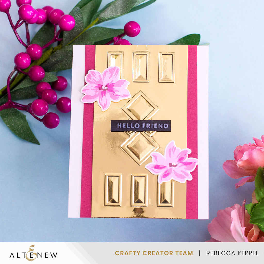 Altenew Regal Facet 3D Embossing Folder alt11053 friend
