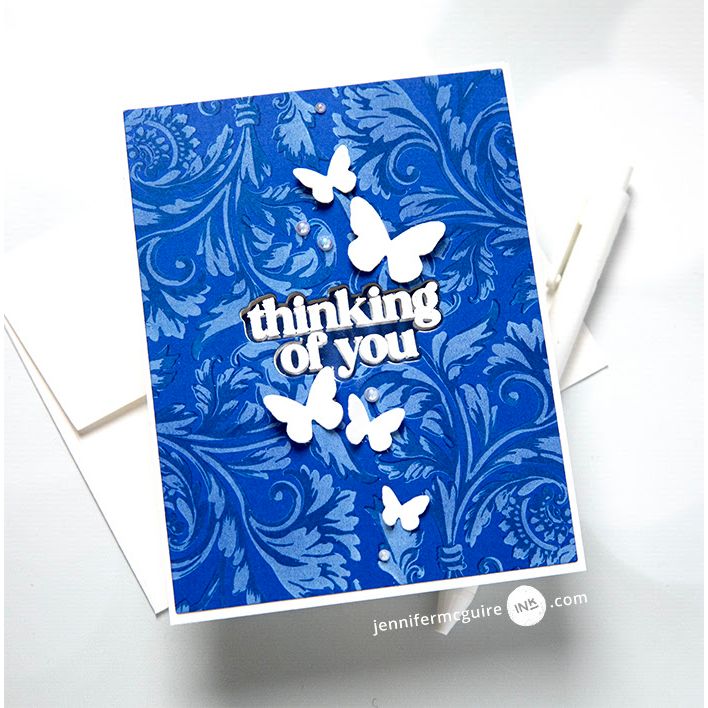 Altenew Regal Flourishes Block Clear Stamps alt11285 butterflies