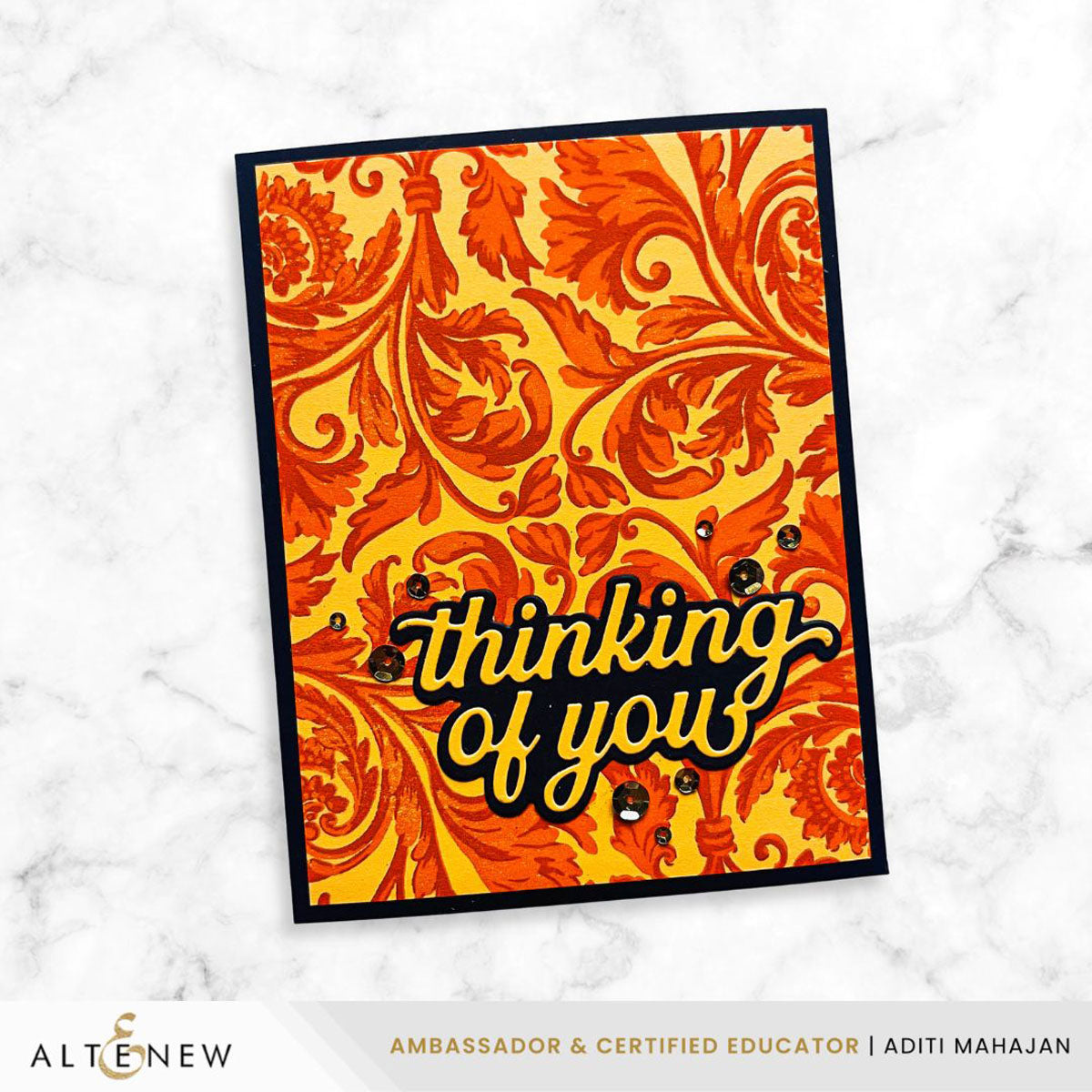 Altenew Regal Flourishes Block Dies alt11286 thinking of you