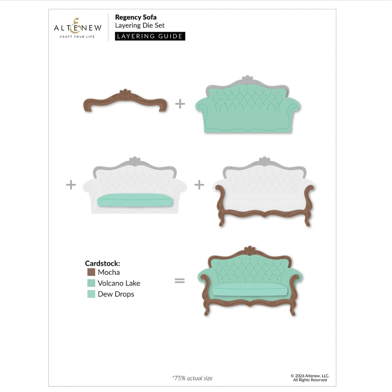 Altenew Regency Sofa Layering Dies alt11416 white pearls layering guide