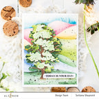 Altenew Rolling Hills 3D Embossing Folder and Coloring Stencil Set tree